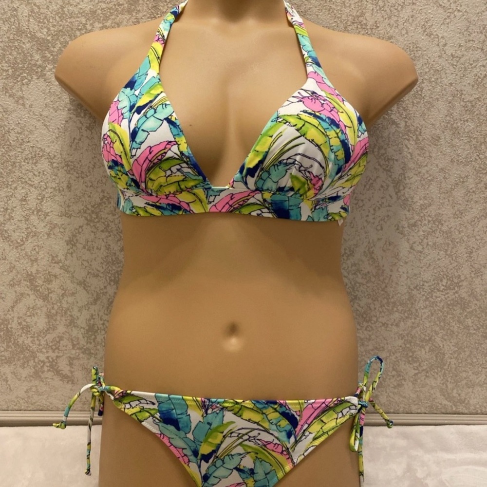 Victoria's Secret Multicolor Tropical Leaf Bikini